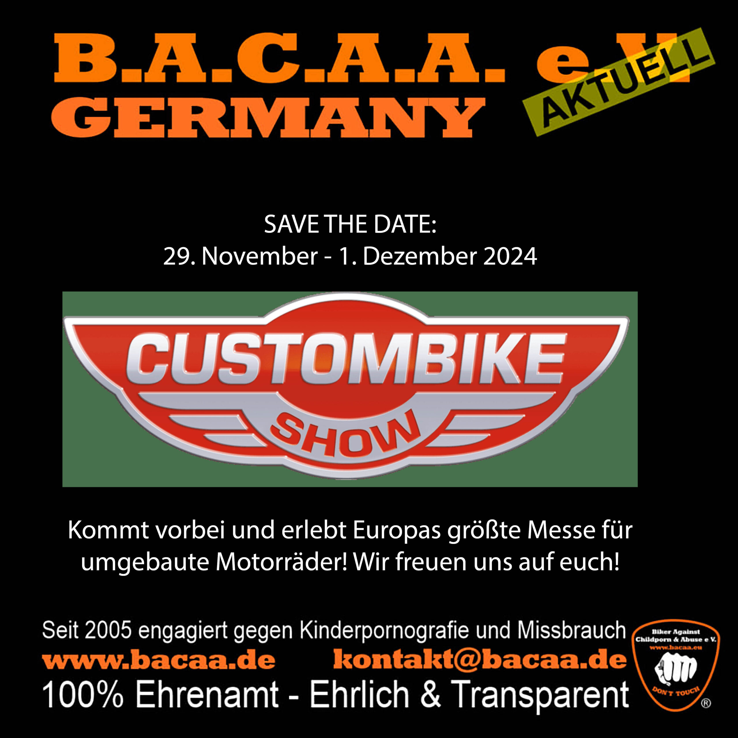 B.A.C.A.A. e.V. erstmalig auf der Custombike-Show 2024