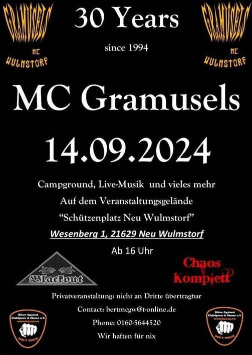 Einladung Jubiläum MC Gramusels